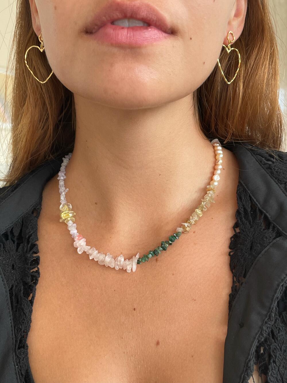 Funky Heart ørering - forgyldt